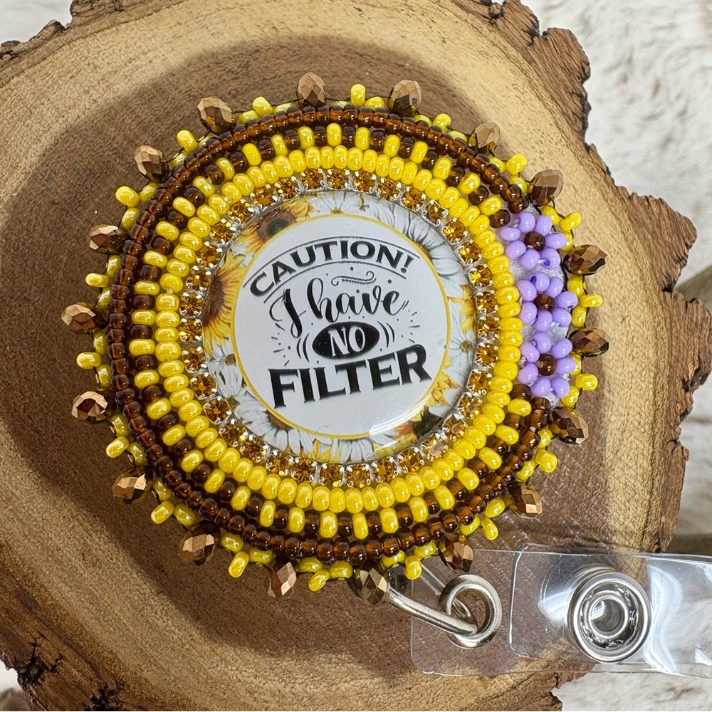 Beaded Badge Reel Handmade